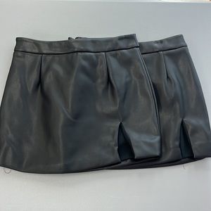 Faux Leather Black Mini Skirt